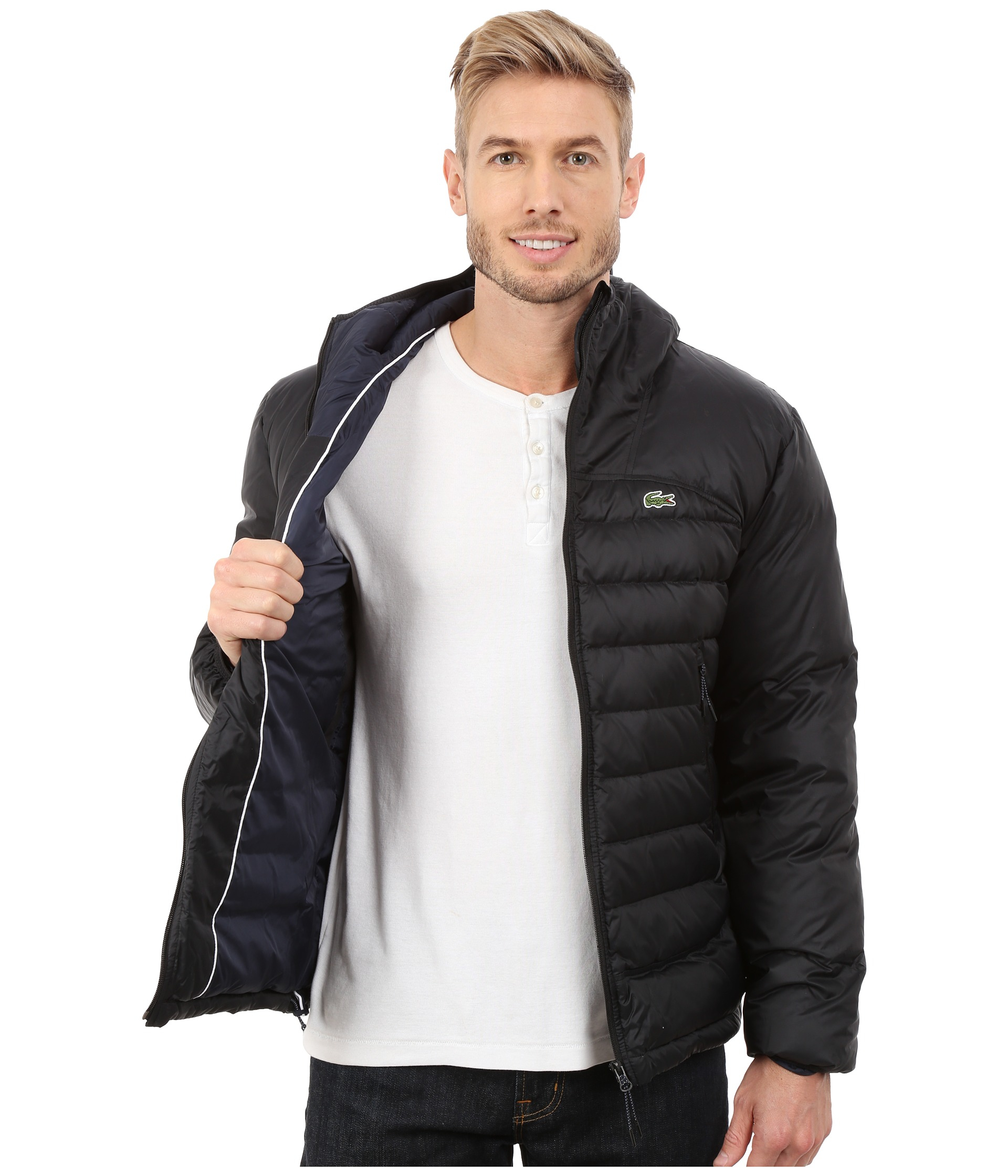 Lyst - Lacoste Light Weight Packable Down Jacket in Black for Men