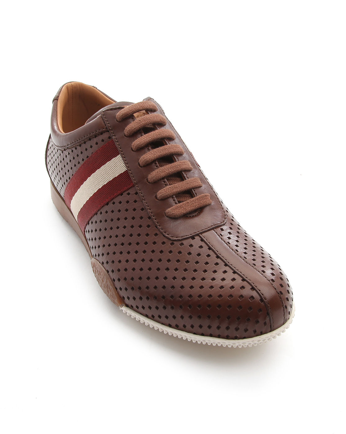 Bally Freenew Brown Perforated Leather Sneakers in Brown for Men | Lyst