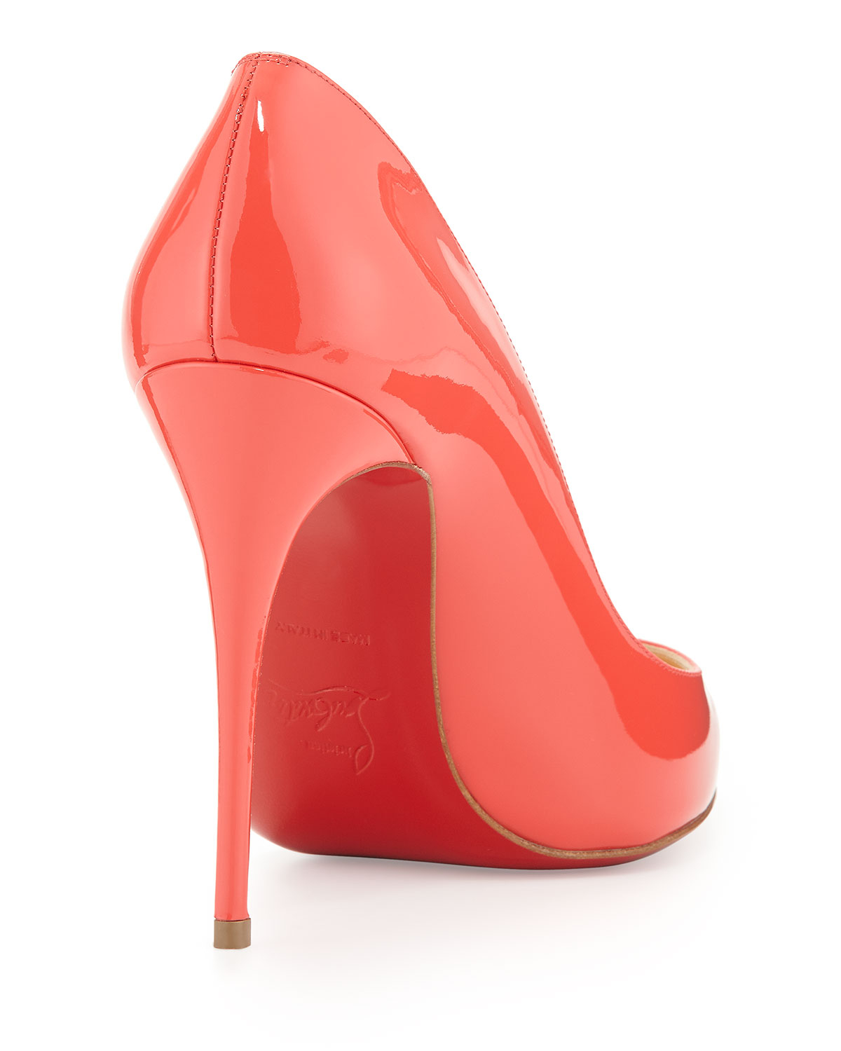 Christian louboutin Pigalle Follies Patent Point-Toe Red Sole Pump ...