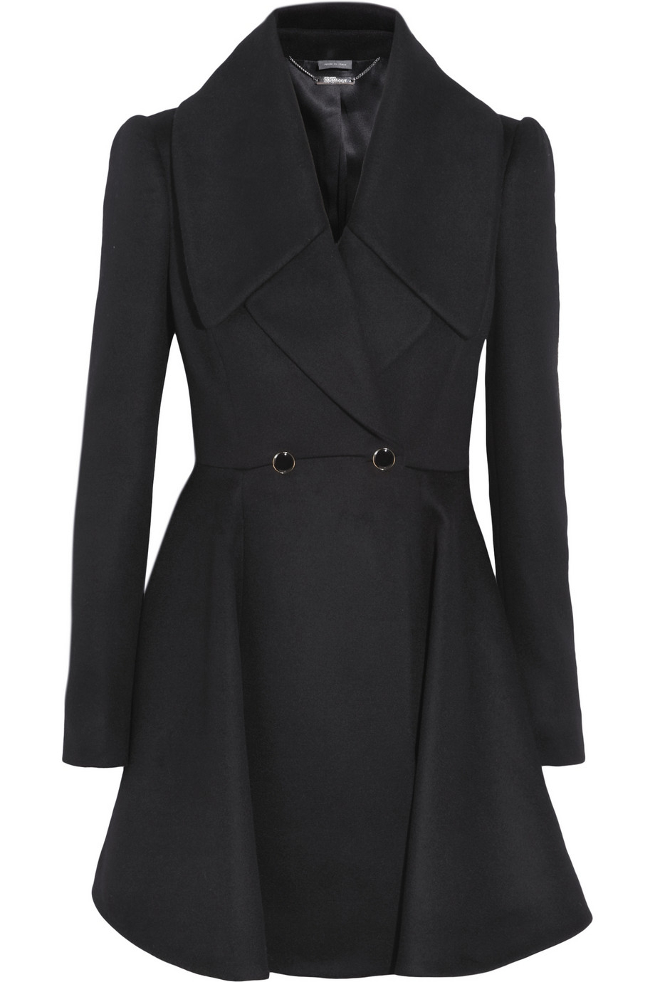 Alexander Mcqueen Wool And Cashmere-Blend Coat in Black | Lyst