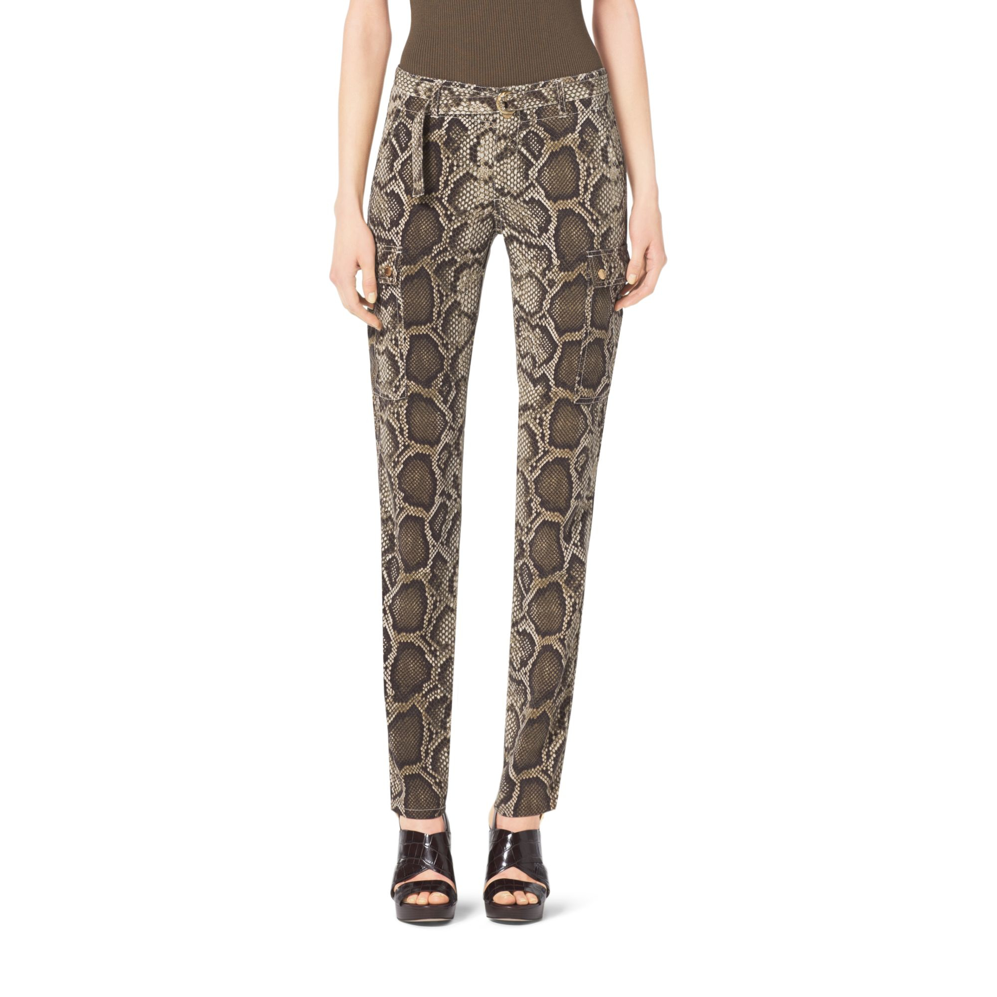 Michael kors Python-print Cargo Pants | Lyst