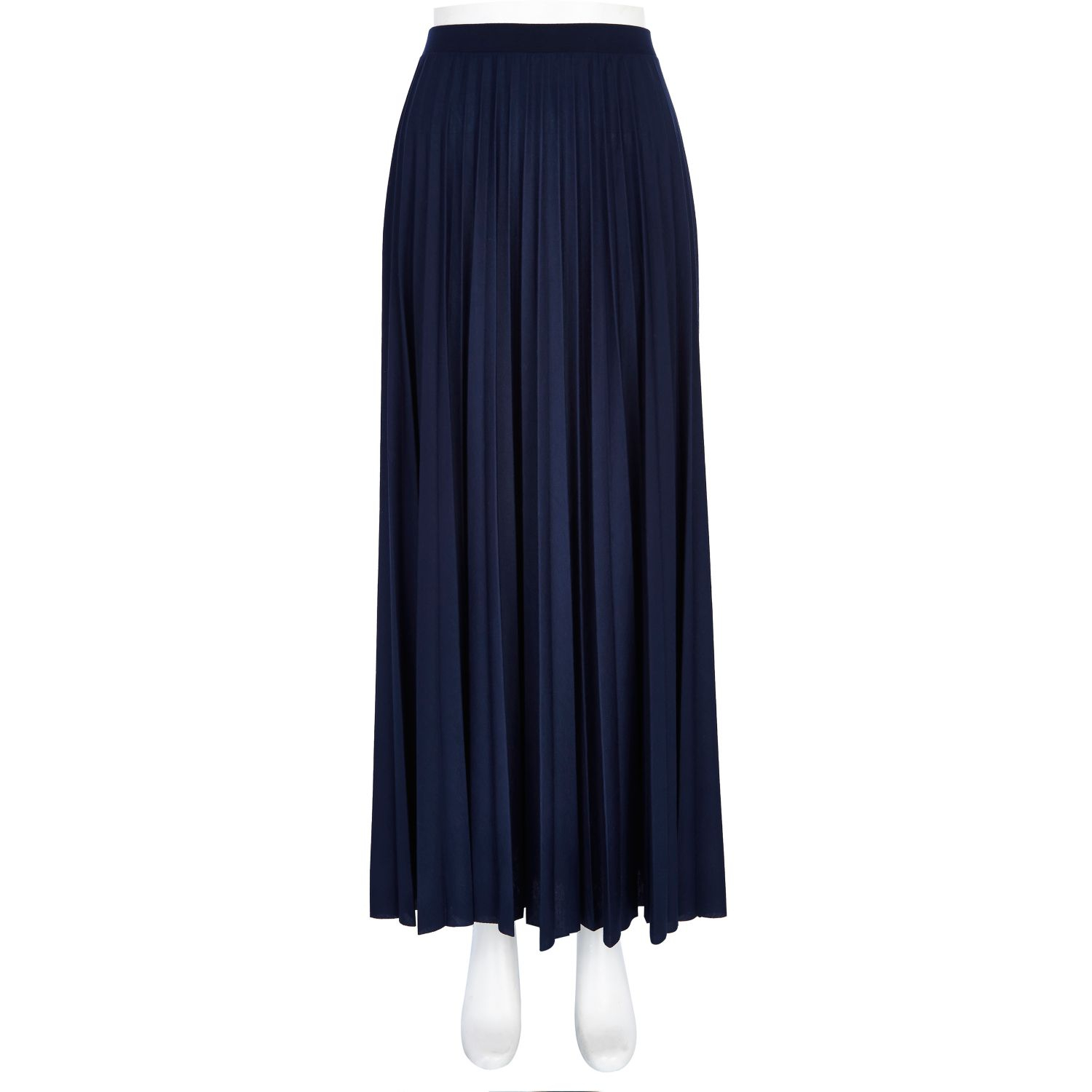 River Island Navy Blue Pleated Maxi Skirt in Blue - Lyst