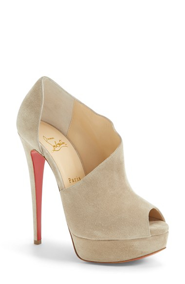 christian louboutin boots Beige suede peep toes | cosmetics ...  