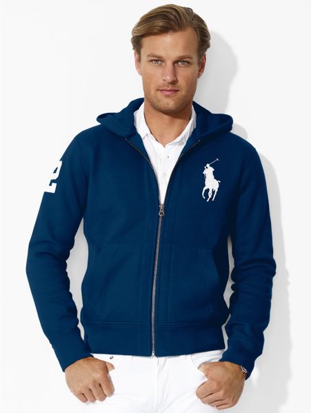 Polo Ralph Lauren Big Pony Fleece Hoodie in Blue for Men (Cruise Navy)