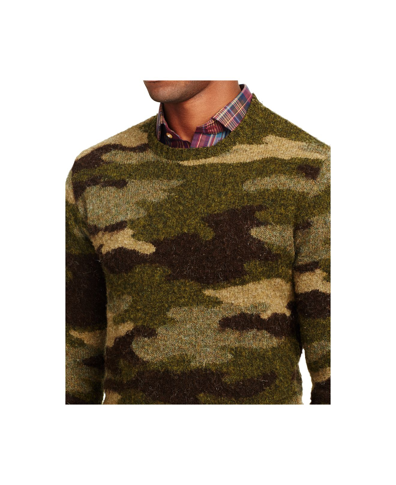 wool crewneck sweater with elbow patches