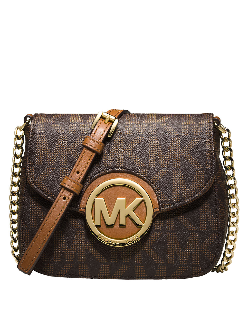 Lyst - Michael Michael Kors Fulton Logo Small Crossbody in Brown