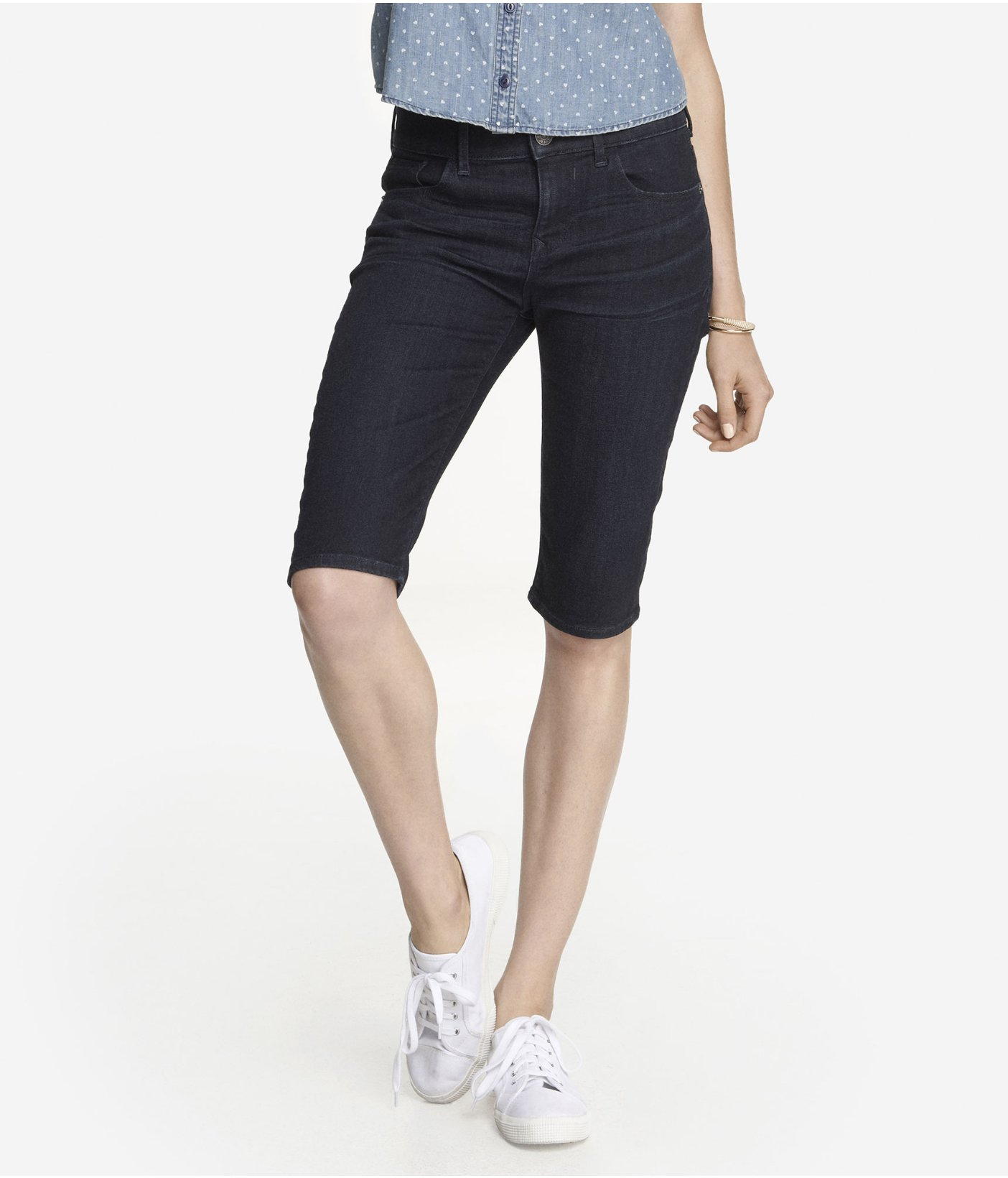Express 13 12 Inch Denim Bermuda Shorts in Blue Lyst