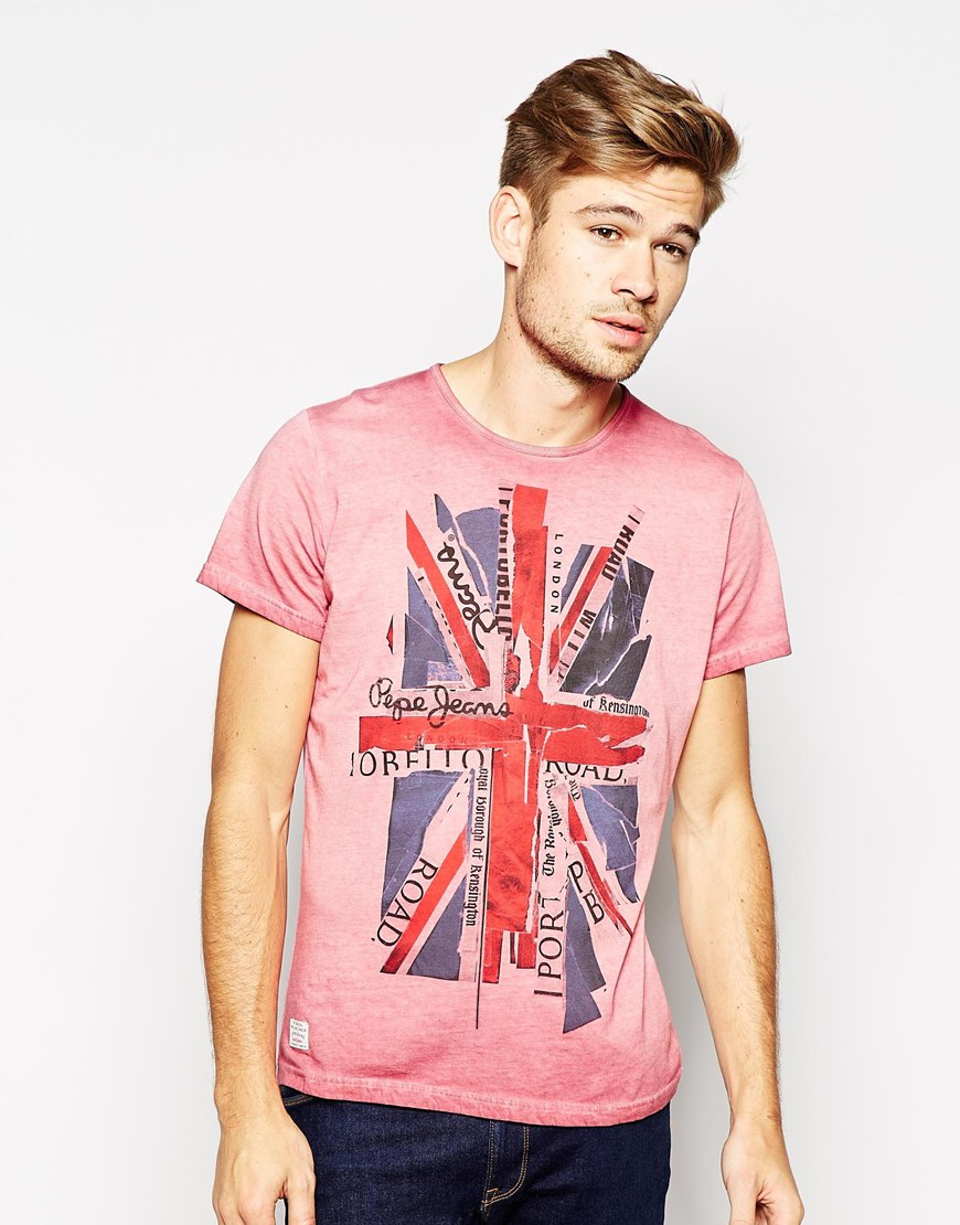 Lyst - Pepe Jeans Pepe T-Shirt Stuart Slim Fit Collage ...