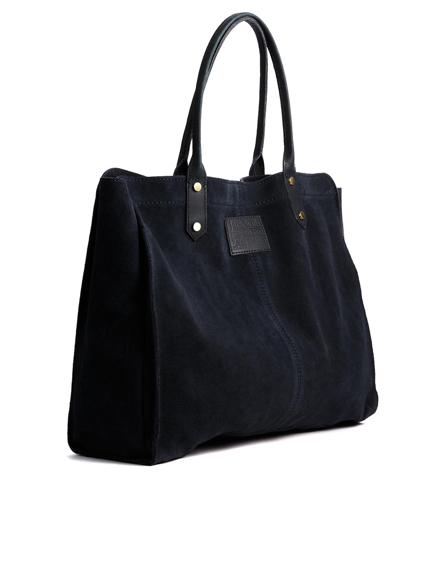 Lyst Jack Wills Sueded Tote Bag In Blue Gallery