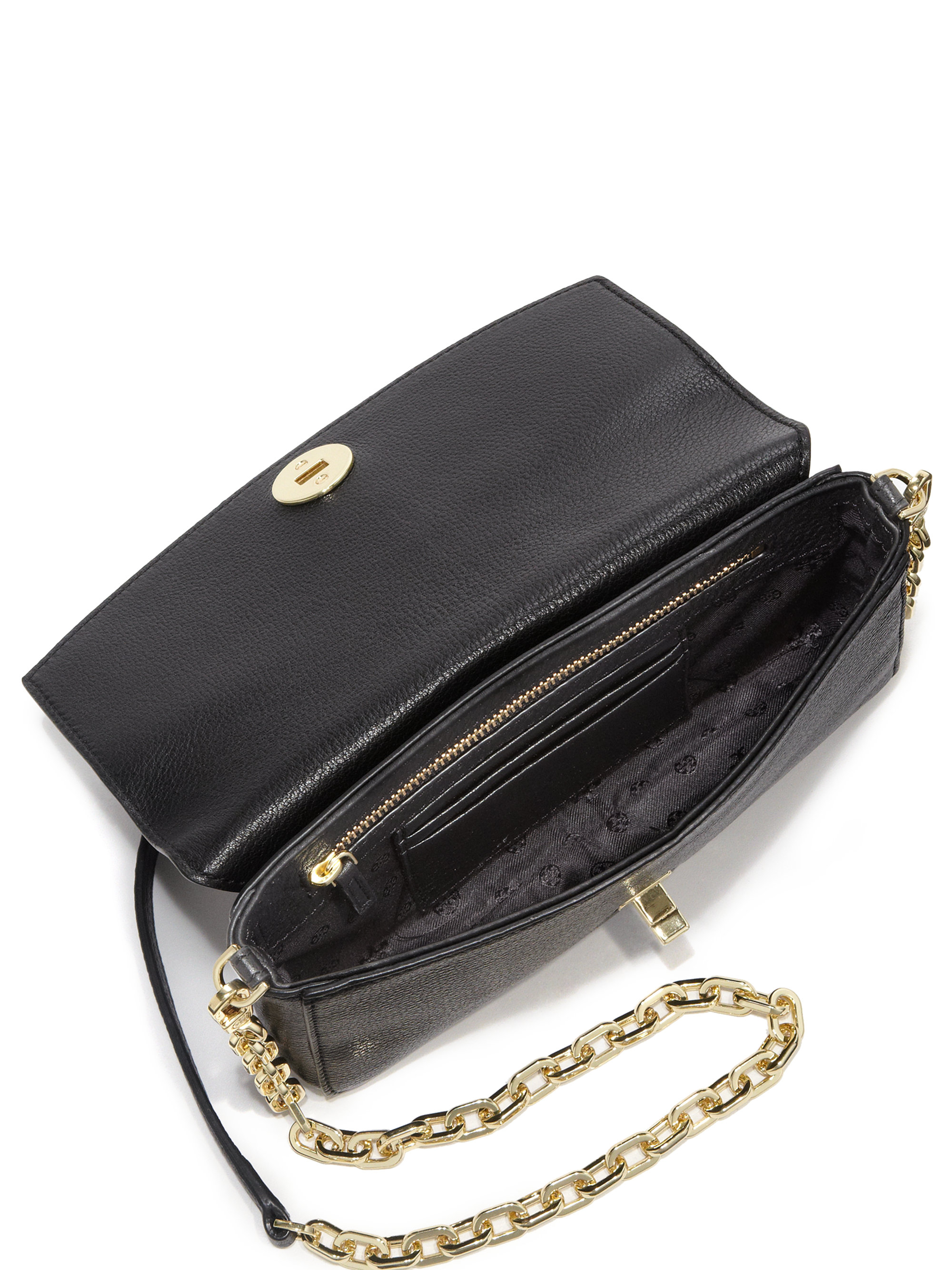 Tory burch Mercer Classic Leather Chain Shoulder Bag in Black Lyst