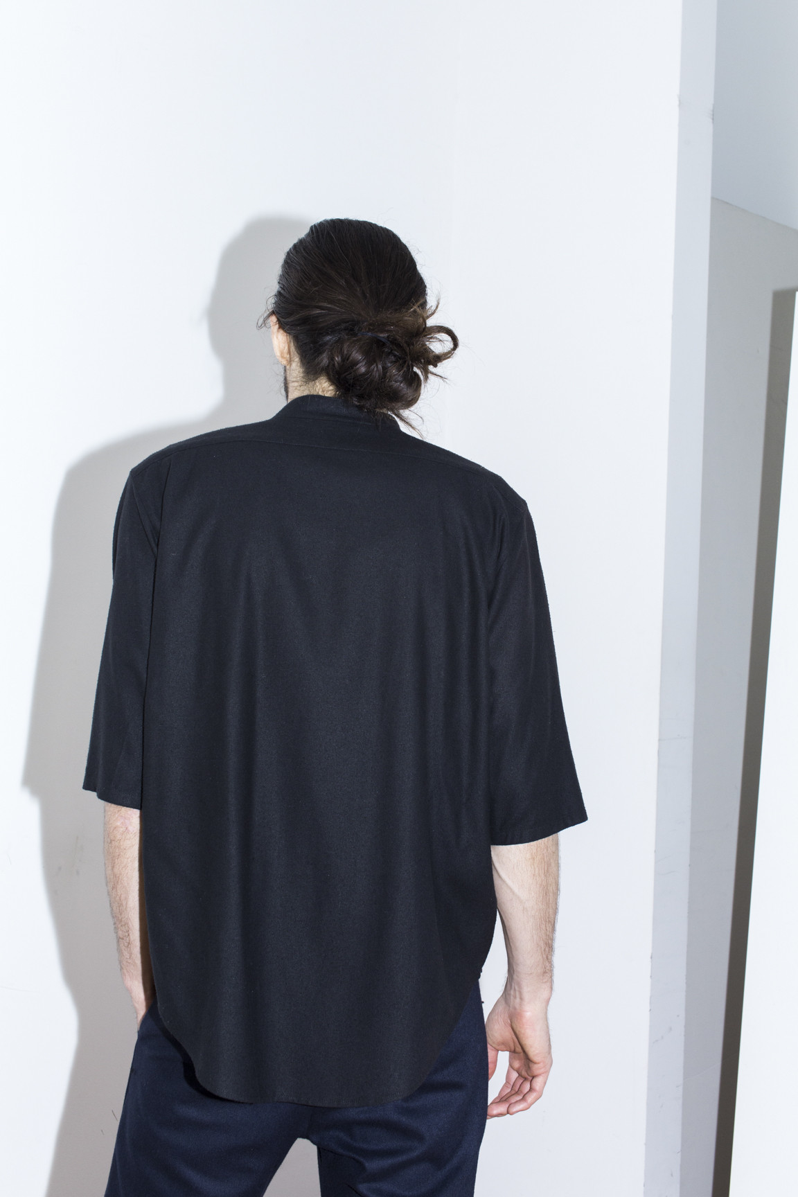 Lyst - Assembly Raw Silk No Collar Shirt in Black for Men