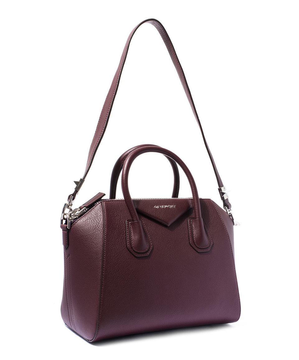 Lyst - Givenchy Small Burgundy Antigona Sugar Pebbled Leather Bag in Purple