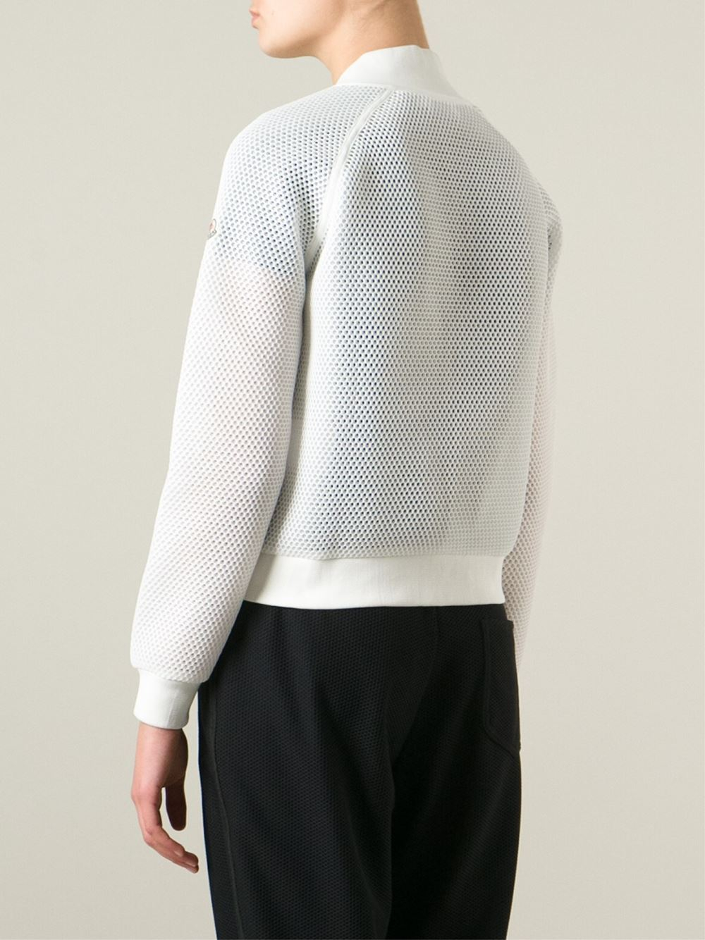 Lyst Moncler Mesh Bomber Jacket in White
