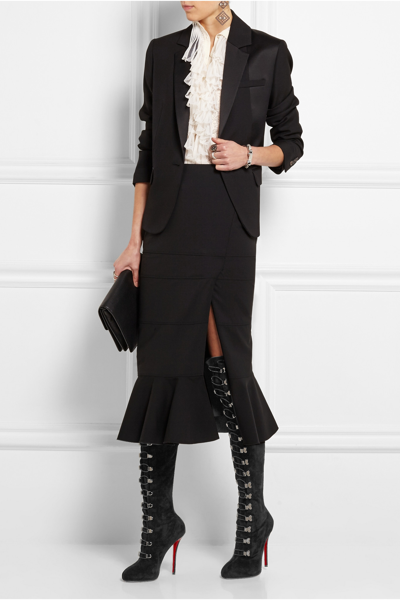 Christian louboutin Top Croche 120 Suede Over-The-Knee Boots in ...