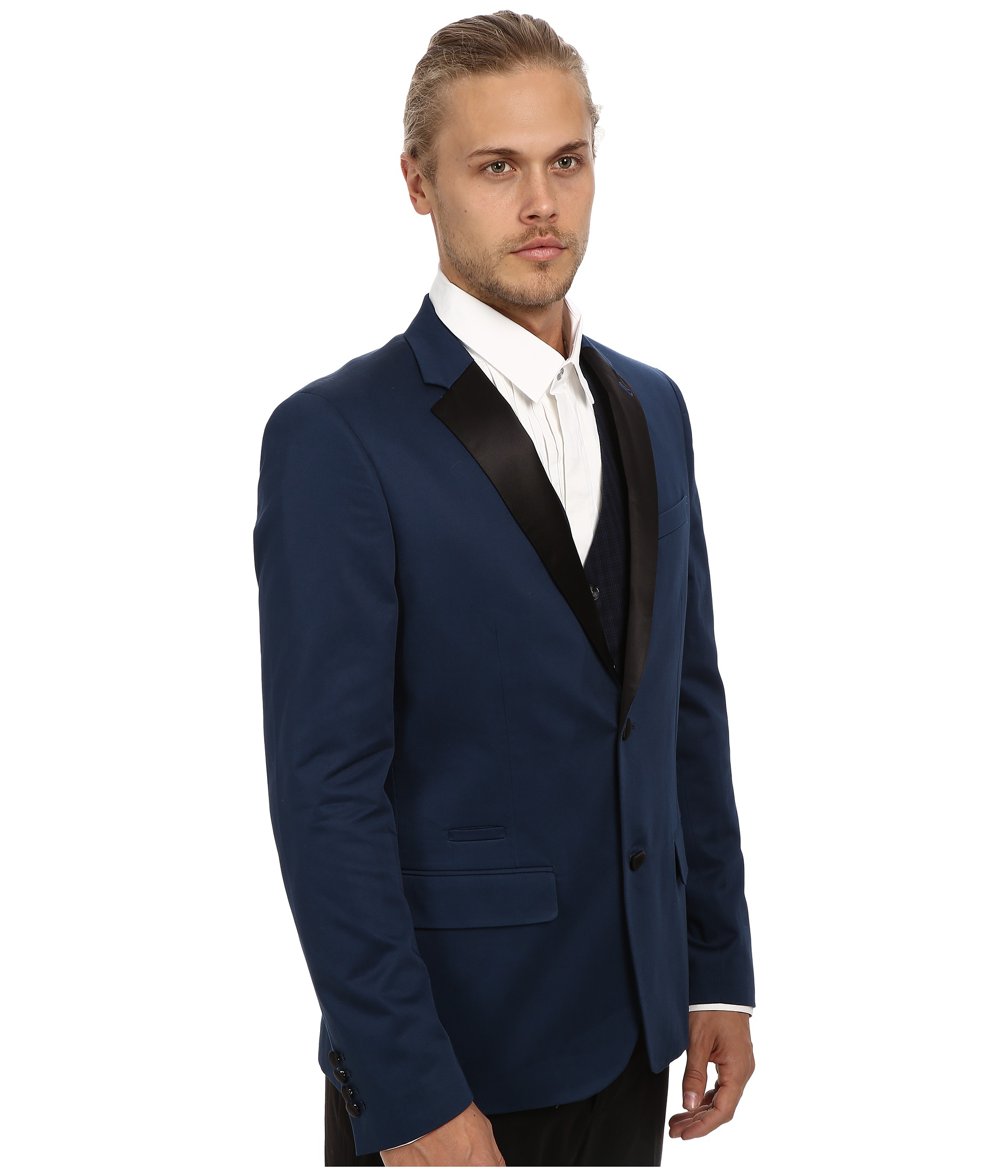 Original penguin Satin Tux Blazer in Blue for Men | Lyst