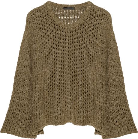 The Row Nava Bouclé Knit Silk Sweater in Brown | Lyst