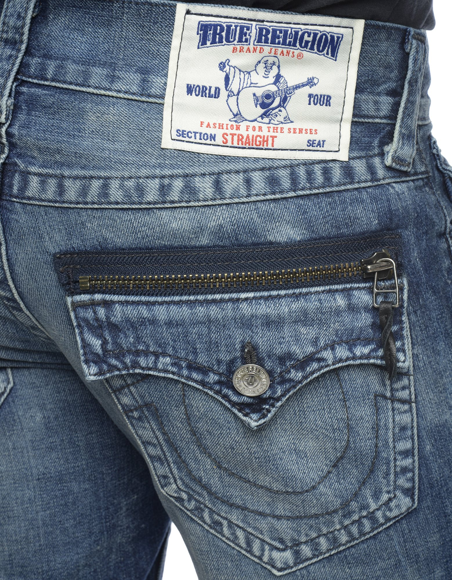 True religion Hand Picked Straight Back Flap Zipper Pocket Mens Jean in ...