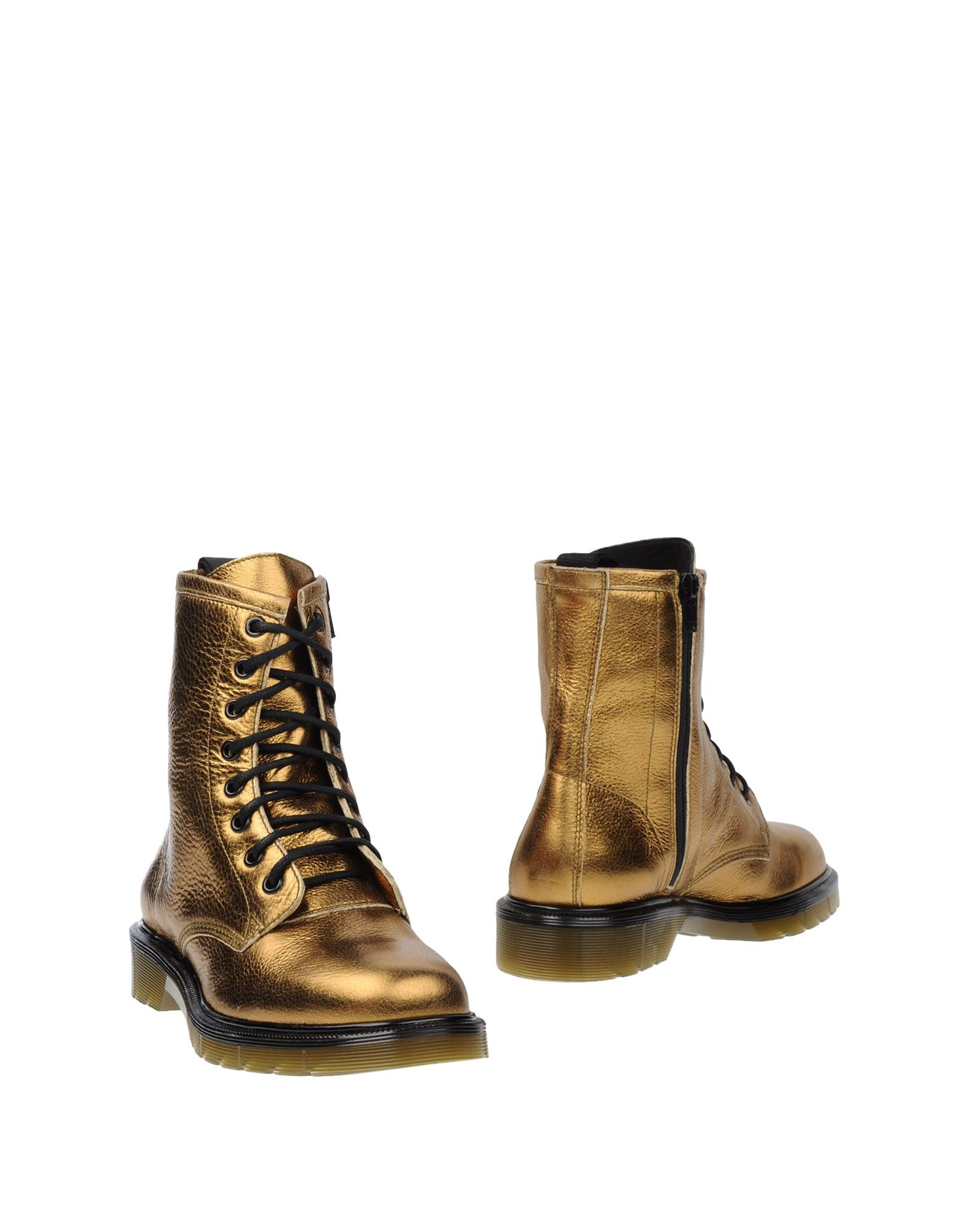 metallic flat ankle boots