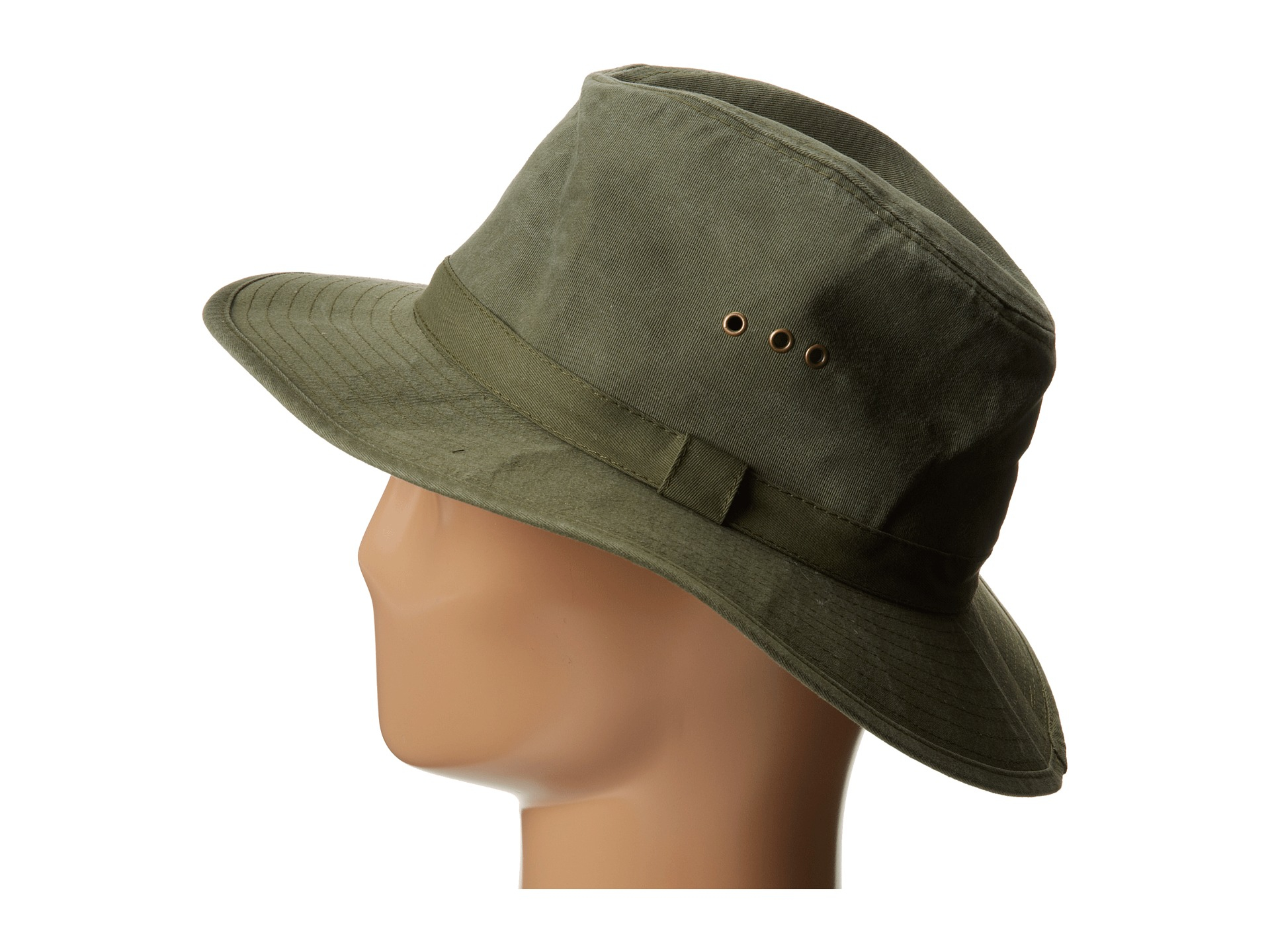 Lyst San diego hat company Cth3732 3" Distressed Canvas Wide Brim Fedora & Band With Grommets