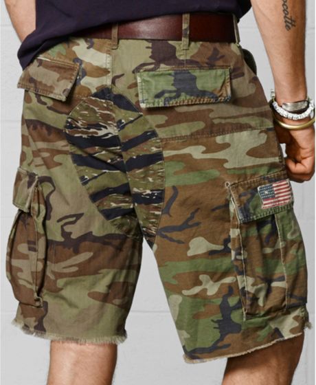 Download Denim & Supply Ralph Lauren Patched Cargo Shorts in Green ...