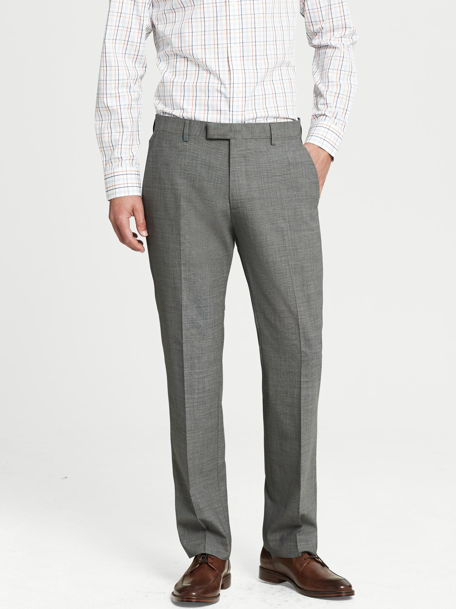 Banana Republic Tailored Fit Textured Grey Wool Suit Trouser Light Grey ...