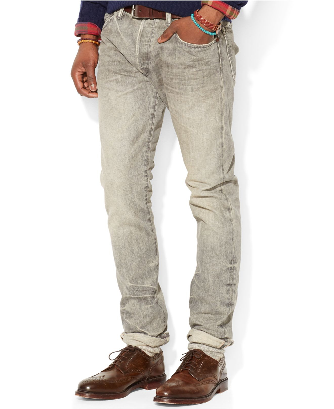 Lyst - Polo Ralph Lauren Slim-fit Varick Ash-grey Jeans in Gray for Men