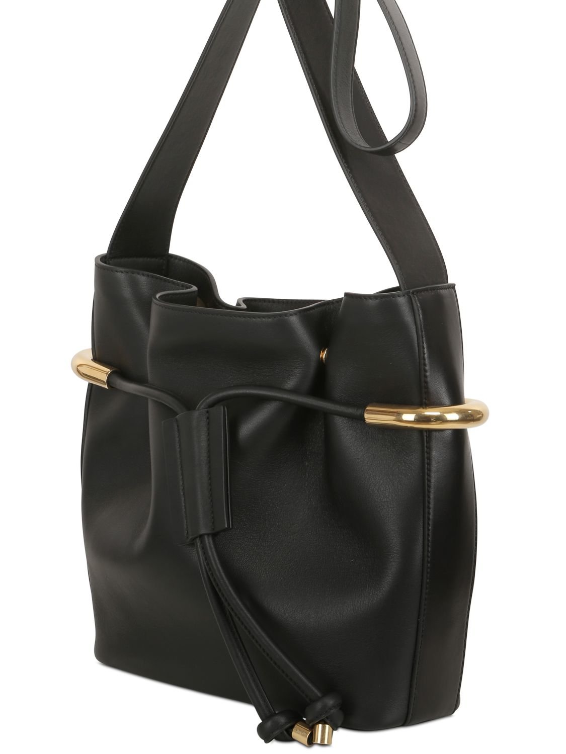 Lyst - Chloé Medium Emma Smooth Leather Bucket Bag in Black
