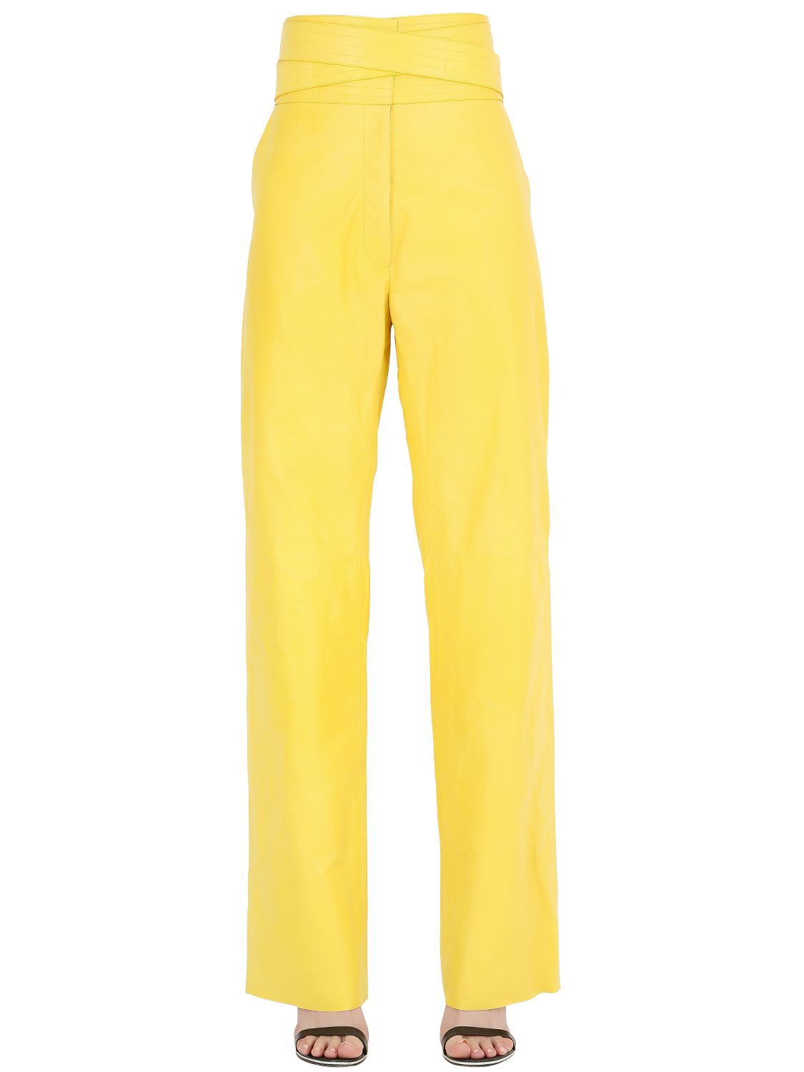 Loewe Nappa Leather Pants in Yellow - Save 50% | Lyst