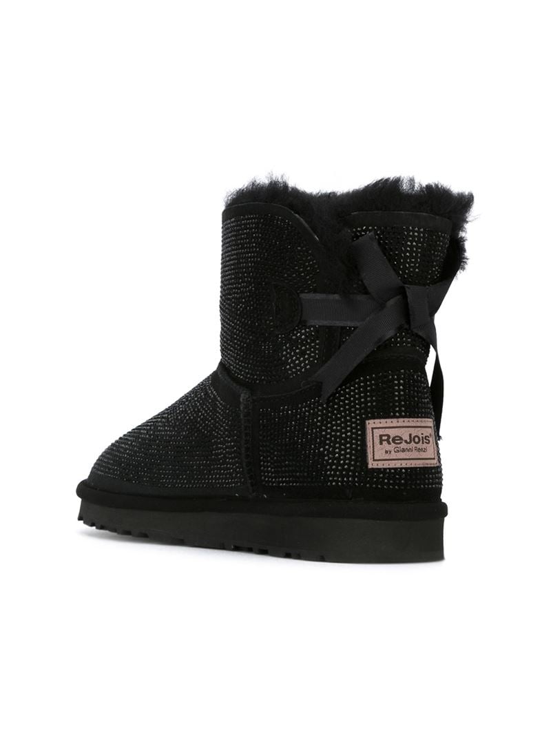 Lyst Gianni Renzi GlitterEmbellished Suede Boots in Black