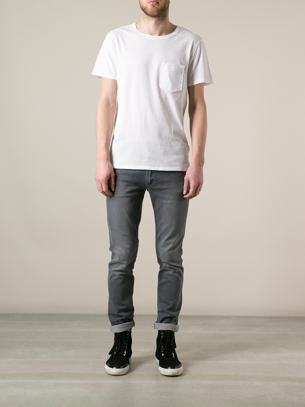 Lyst - Acne Studios Patch Pocket T-shirt in White for Men