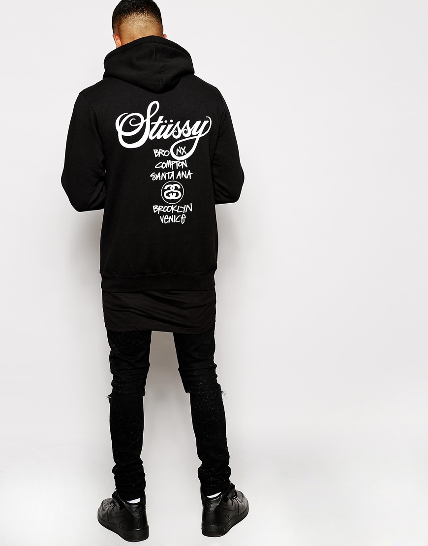 stussy flag hoodie