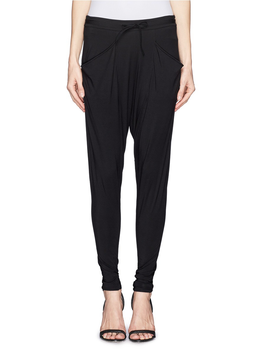 black pinstripe skinny trousers