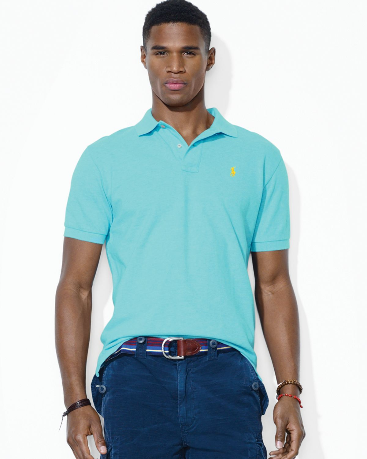 Lyst - Ralph Lauren Polo Classic Fit Mesh Polo Shirt in Blue for Men