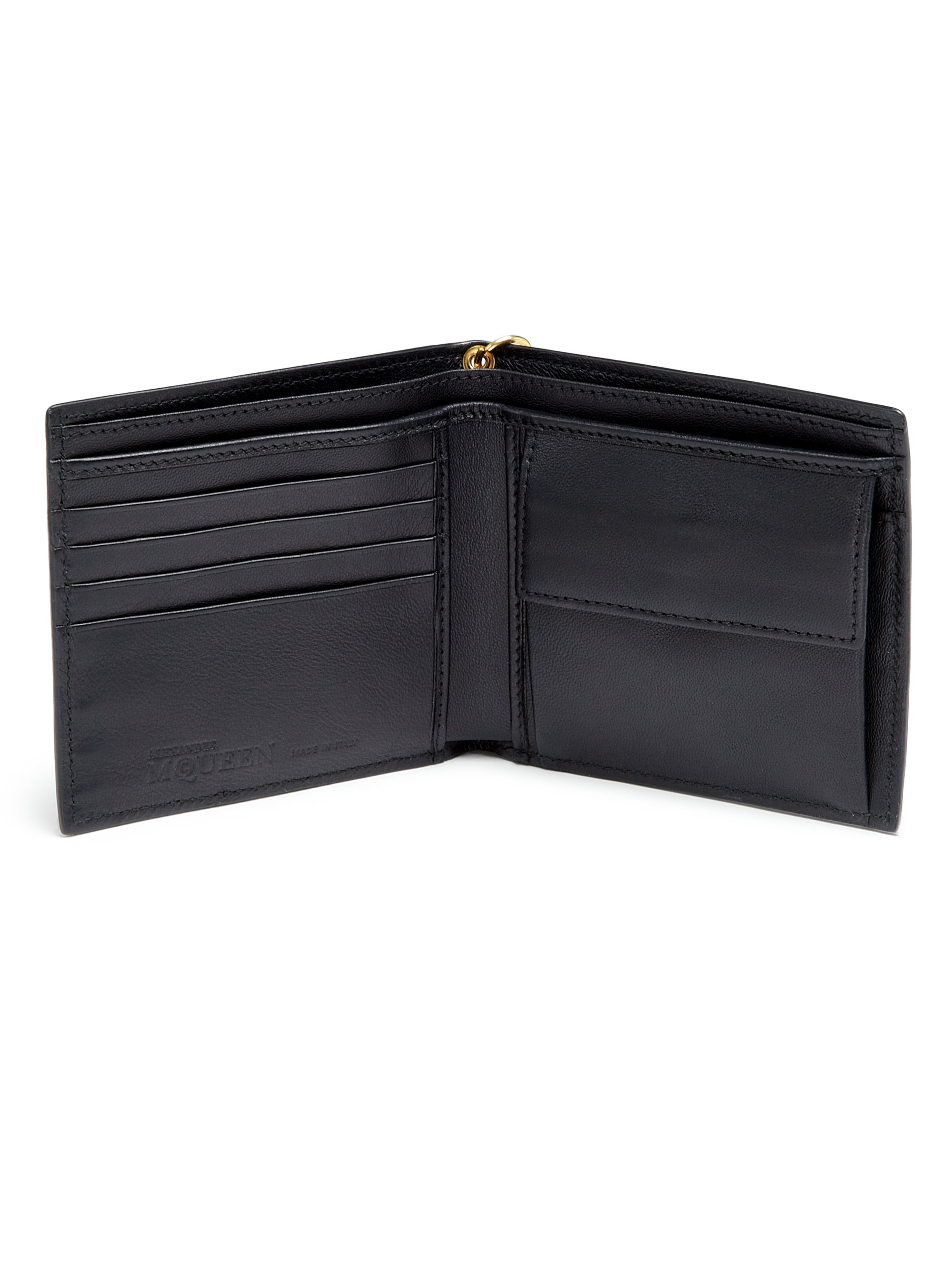 Alexander mcqueen Leather Billfold Wallet in Black for Men | Lyst