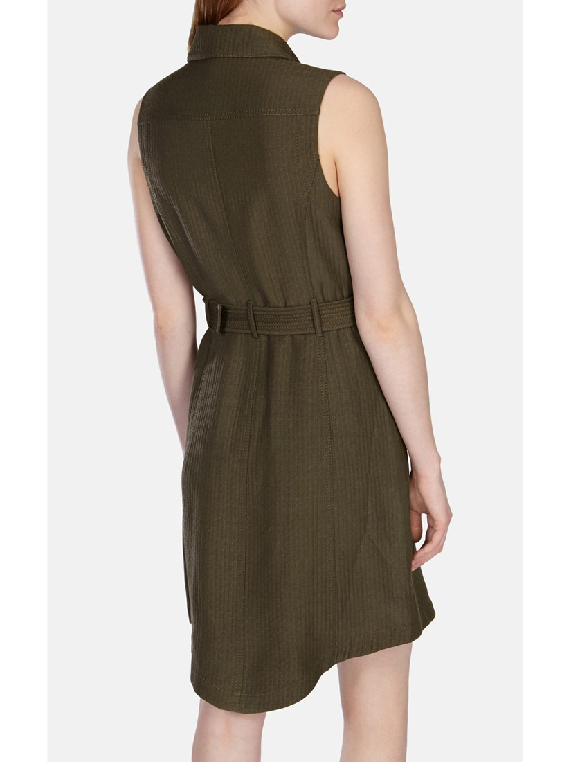 Karen millen Jacquard Safari Shirt Dress in Khaki Lyst