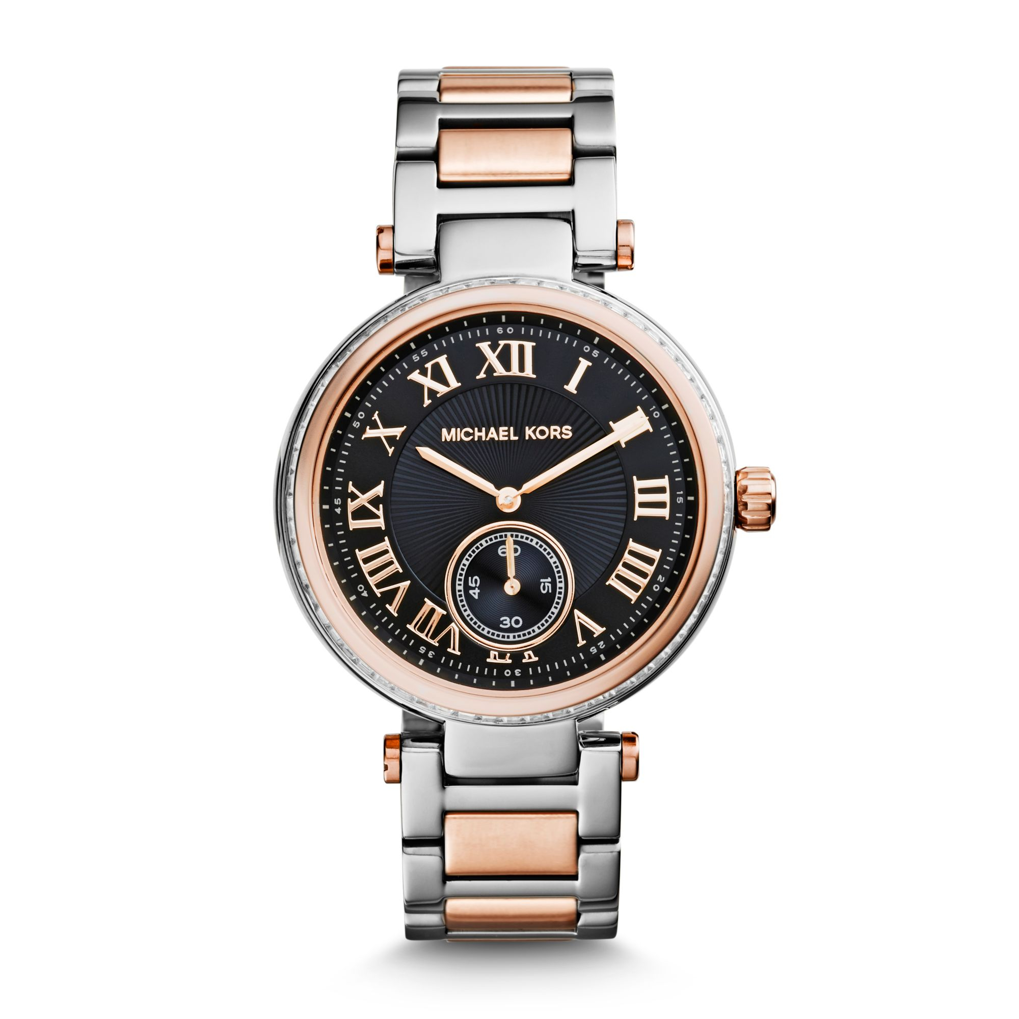 Lyst - Michael Kors Skylar Silver And Rose Gold-Tone Bracelet Watch in Pink