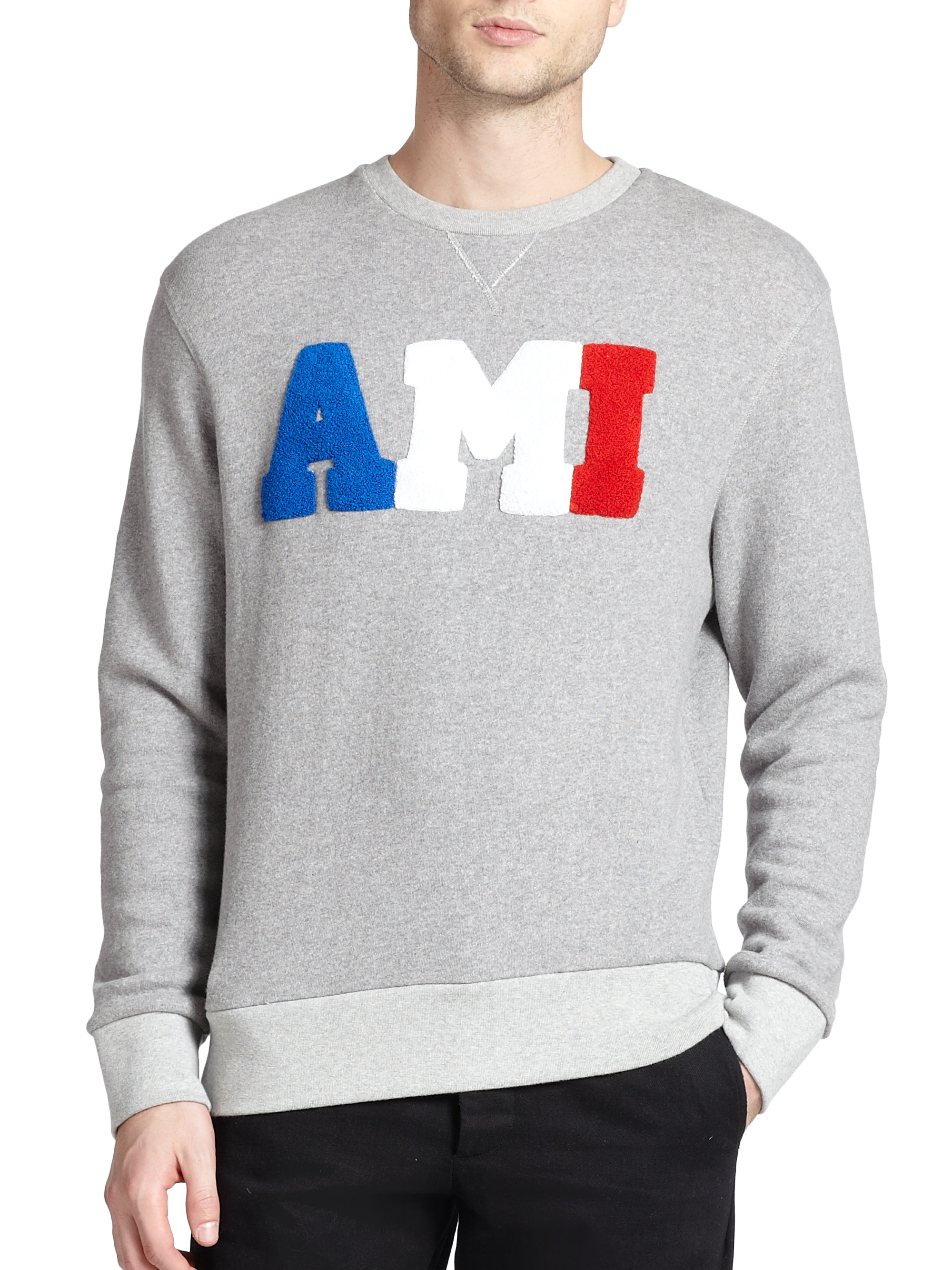 Lyst - Ami Logo Sweatshirt in Gray for Men