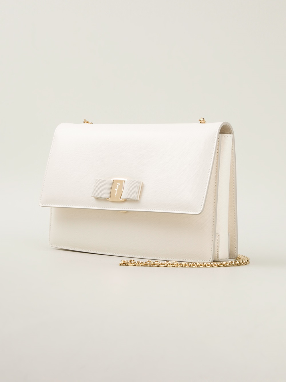 salvatore ferragamo white handbag