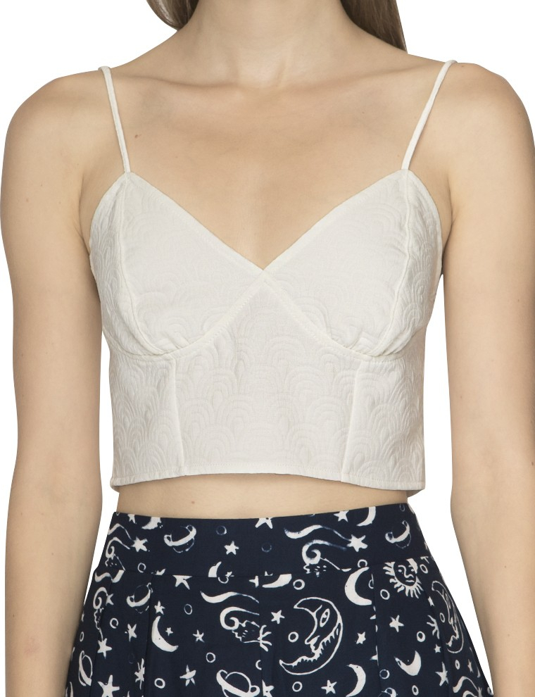 white cropped bustier