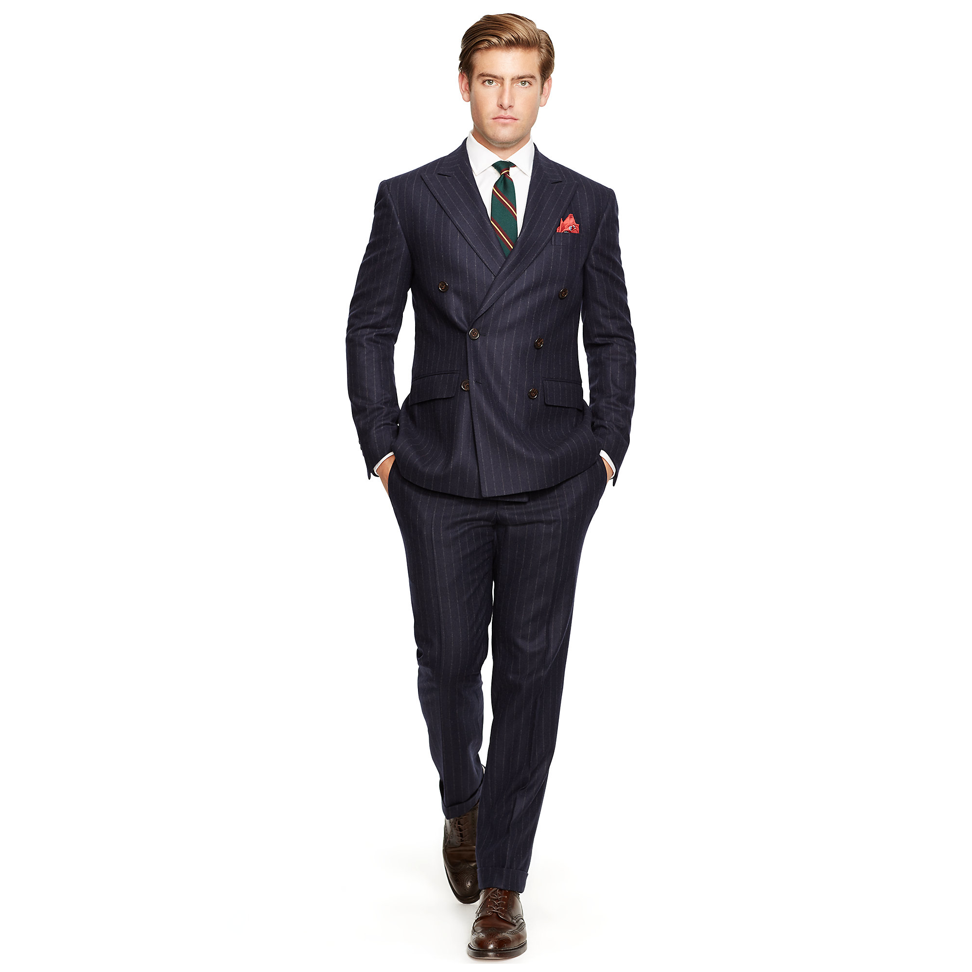 Lyst - Polo Ralph Lauren Polo Striped Flannel Db Suit in Blue for Men
