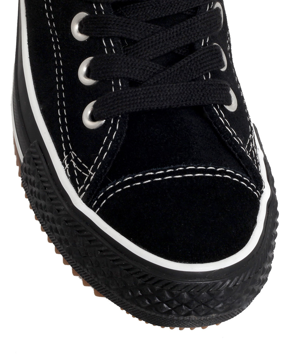 converse cosy club faux fur lined trainers in black