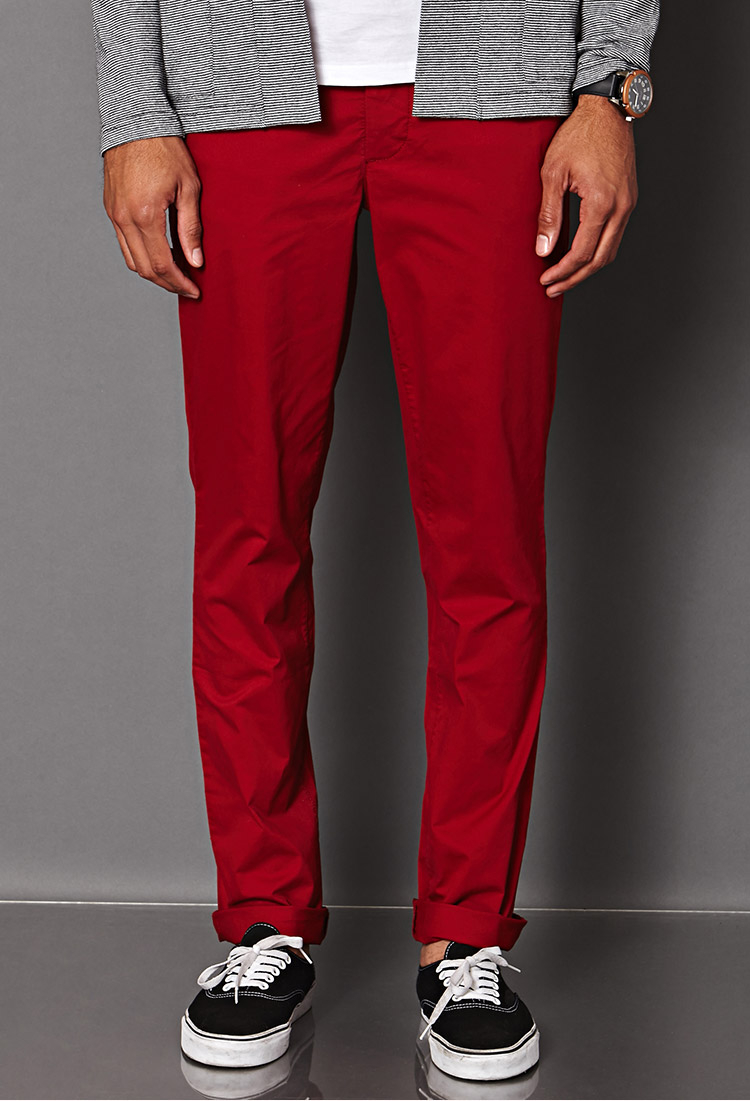 dark red chinos