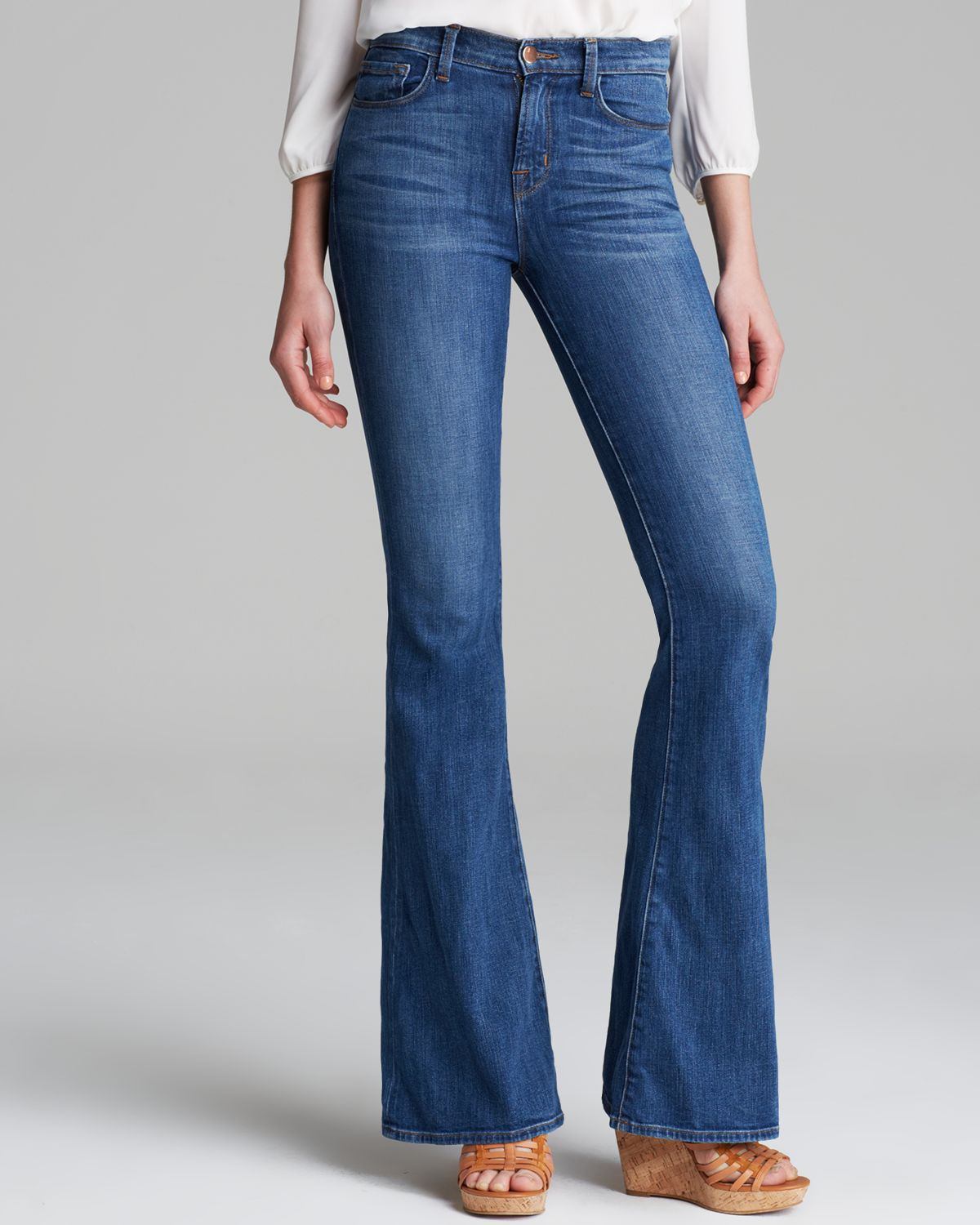 Lyst - J Brand Betty Mid-rise Bootcut Jeans in Blue