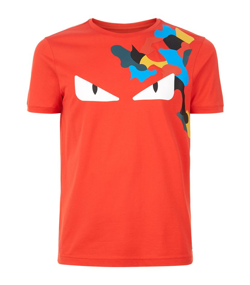 Fendi Monster Eyes Camo T-shirt in Red for Men | Lyst