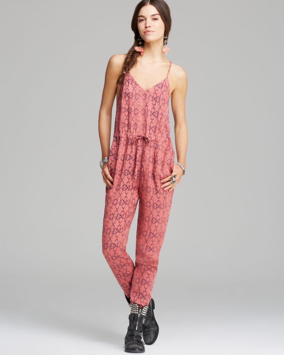 Lyst - Free People Romper Sunset in Red