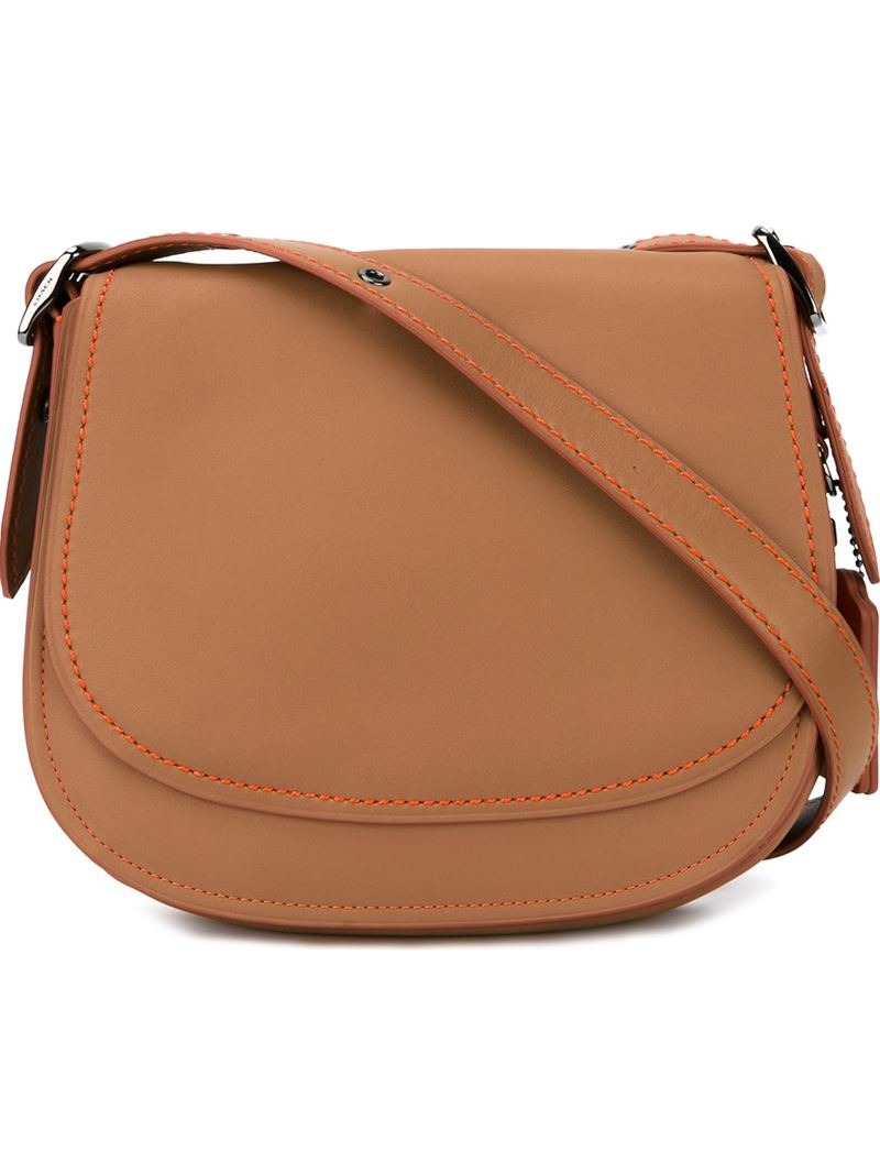 Lyst Coach Saddle Leather Cross Body Bag In Brown Gallery