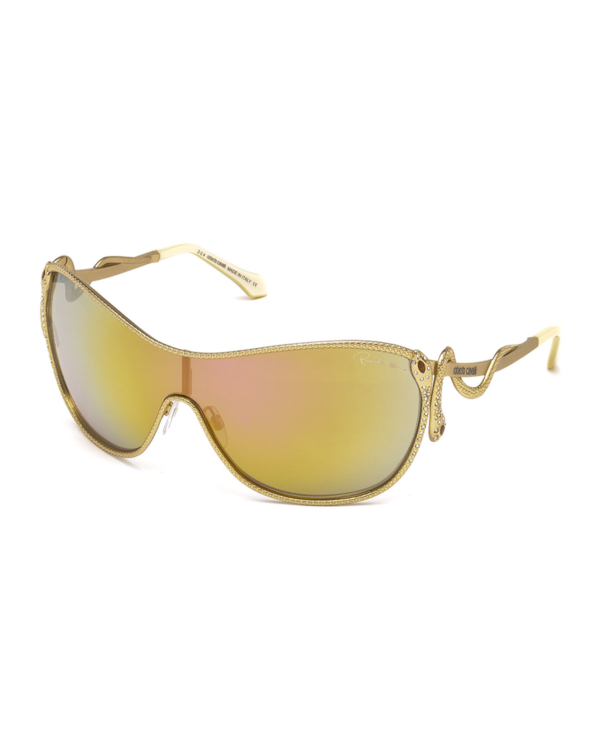 Lyst - Roberto Cavalli Snake-Motif Shield Sunglasses