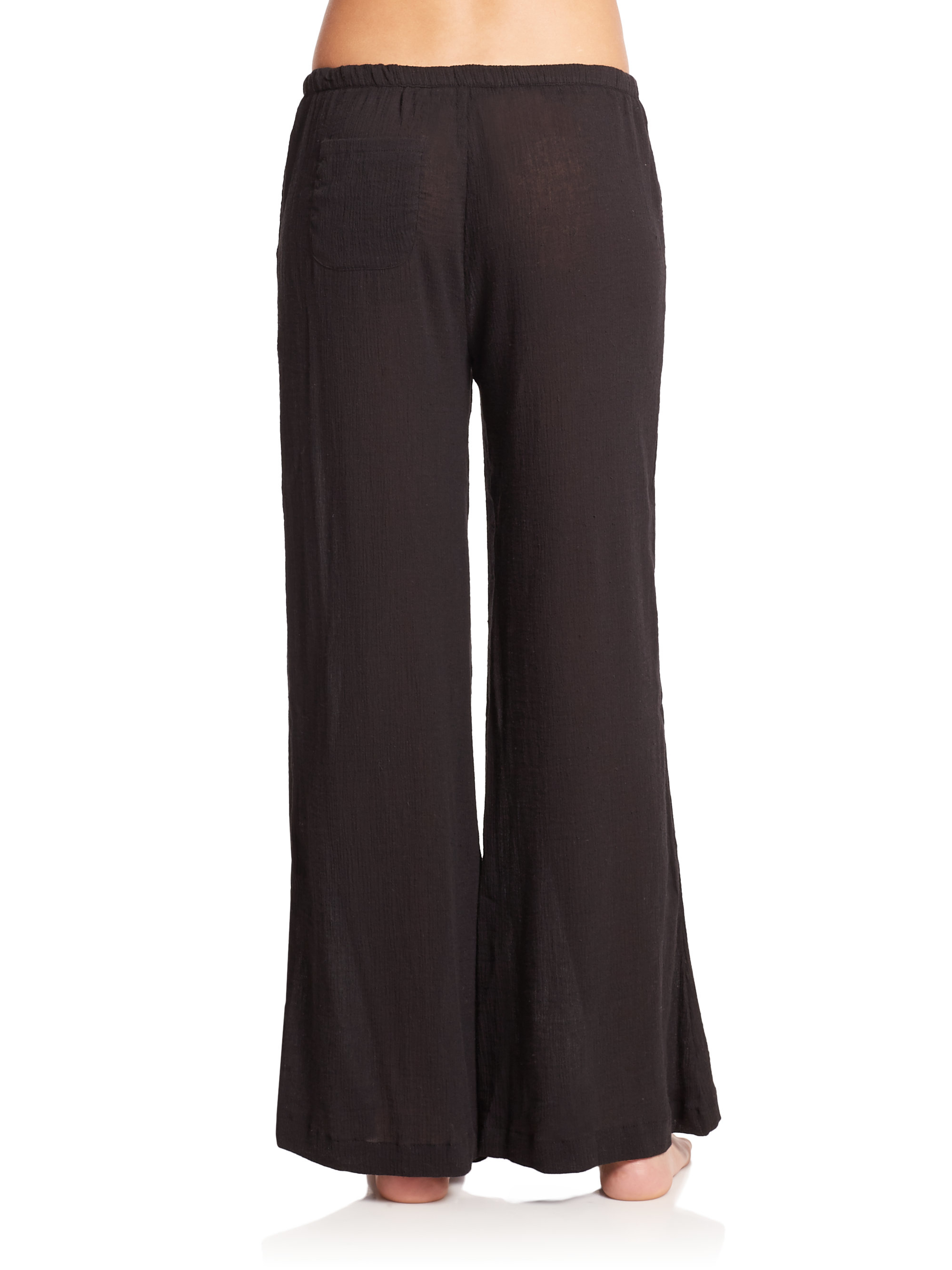 Skin Cotton Gauze Palazzo Pants in Brown | Lyst