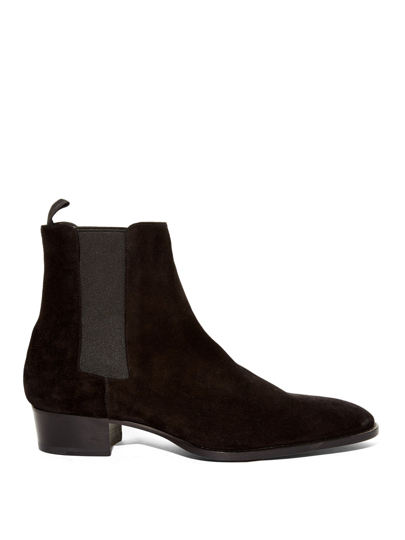 Lyst - Saint Laurent Suede Chelsea Boots in Black for Men