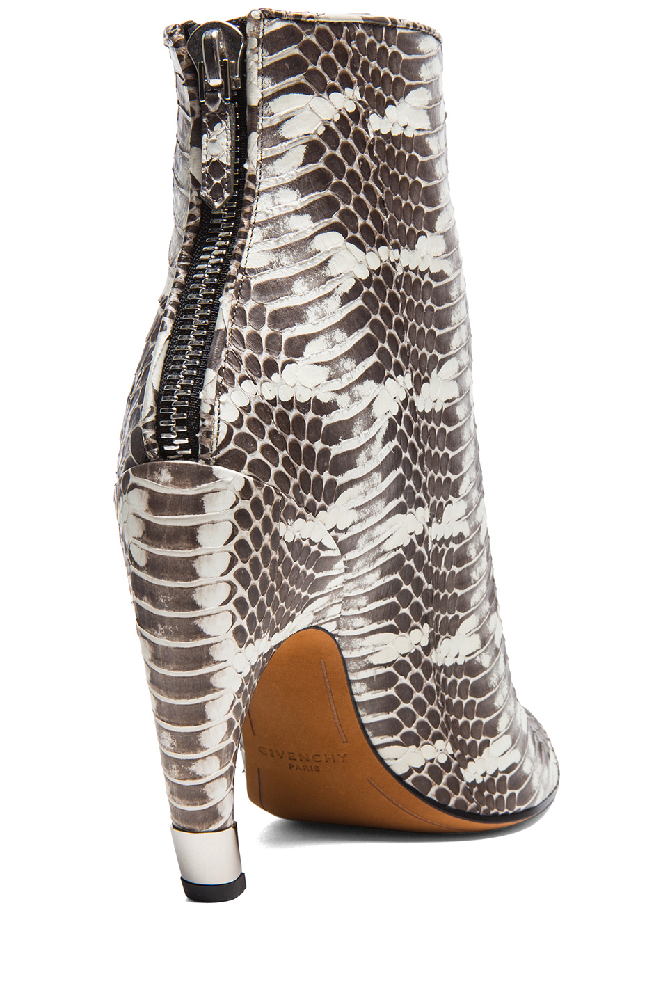 snakeskin booties heel
